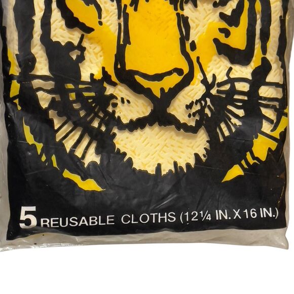 Tough Cat Extra Durable Cleaning Cloths 5 Reusable 1980 Vintage New Old Stock - Picture 3 of 8